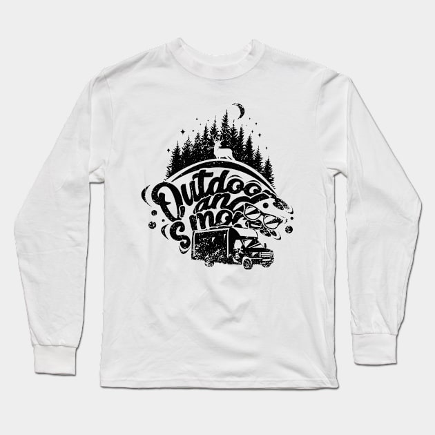 Camping - Outdoors And Smores Long Sleeve T-Shirt by Shiva121